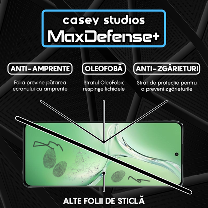 Folie Sticla MaxDefense+ - Oppo K12 - Negru