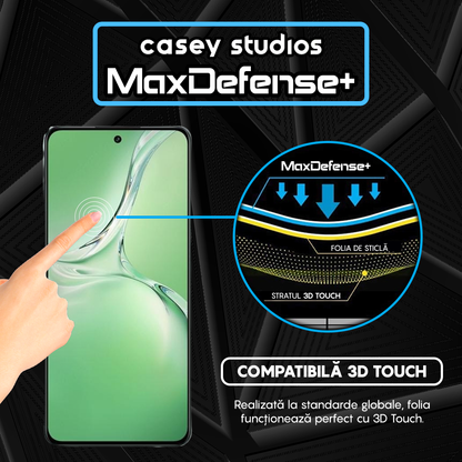 Folie Sticla MaxDefense+ - Oppo K12 - Negru