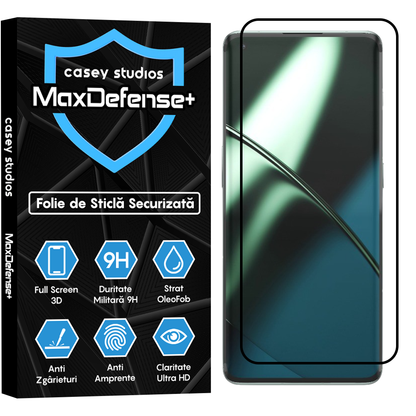 Folie Sticla MaxDefense+ - OnePlus 10 Pro/11 - Negru
