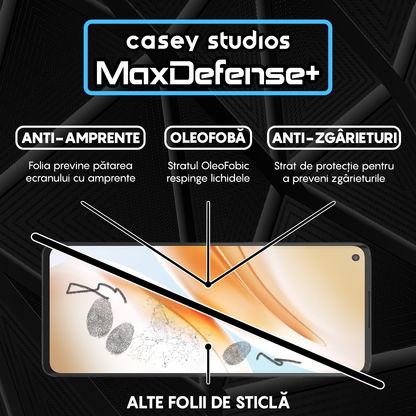 Folie Sticla MaxDefense+ - OnePlus 8 - Negru