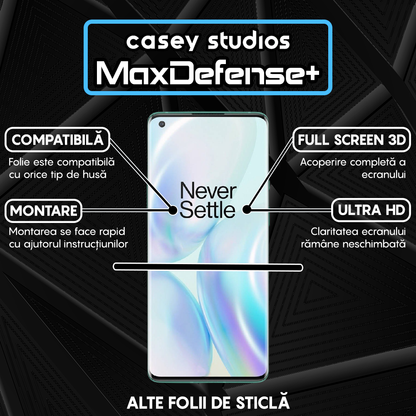 Folie Sticla MaxDefense+ - OnePlus 8 Pro - Negru