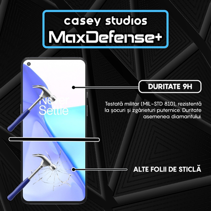 Folie Sticla MaxDefense+ - OnePlus 9 - Negru
