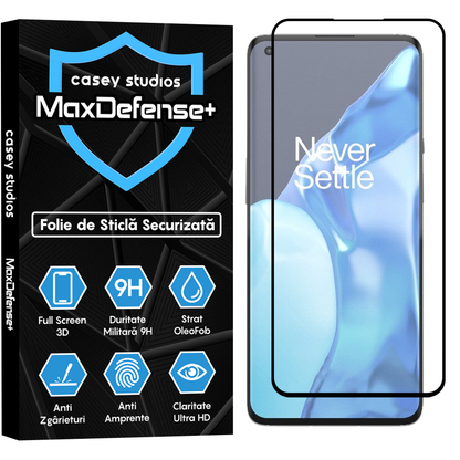 Folie Sticla MaxDefense+ - OnePlus 9 Pro - Negru