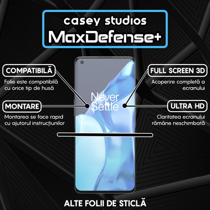 Folie Sticla MaxDefense+ - OnePlus 9 Pro - Negru