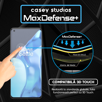 Folie Sticla MaxDefense+ - OnePlus 9 Pro - Negru