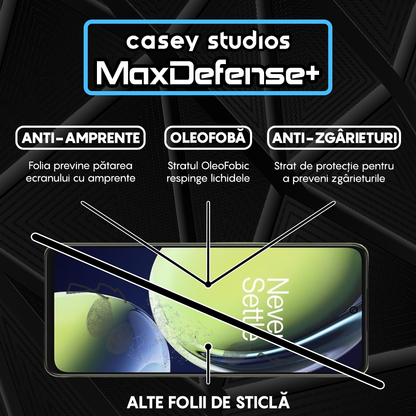 Folie Sticla MaxDefense+ - OnePlus Nord CE3 - Negru