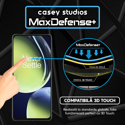Folie Sticla MaxDefense+ - OnePlus Nord CE3 - Negru