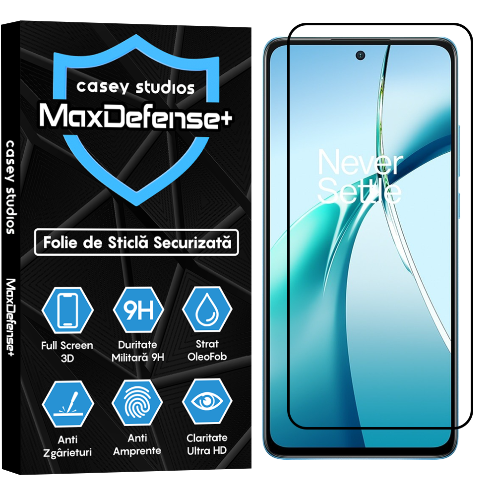 Folie Sticla MaxDefense+ - OnePlus Nord CE4 Lite - Negru