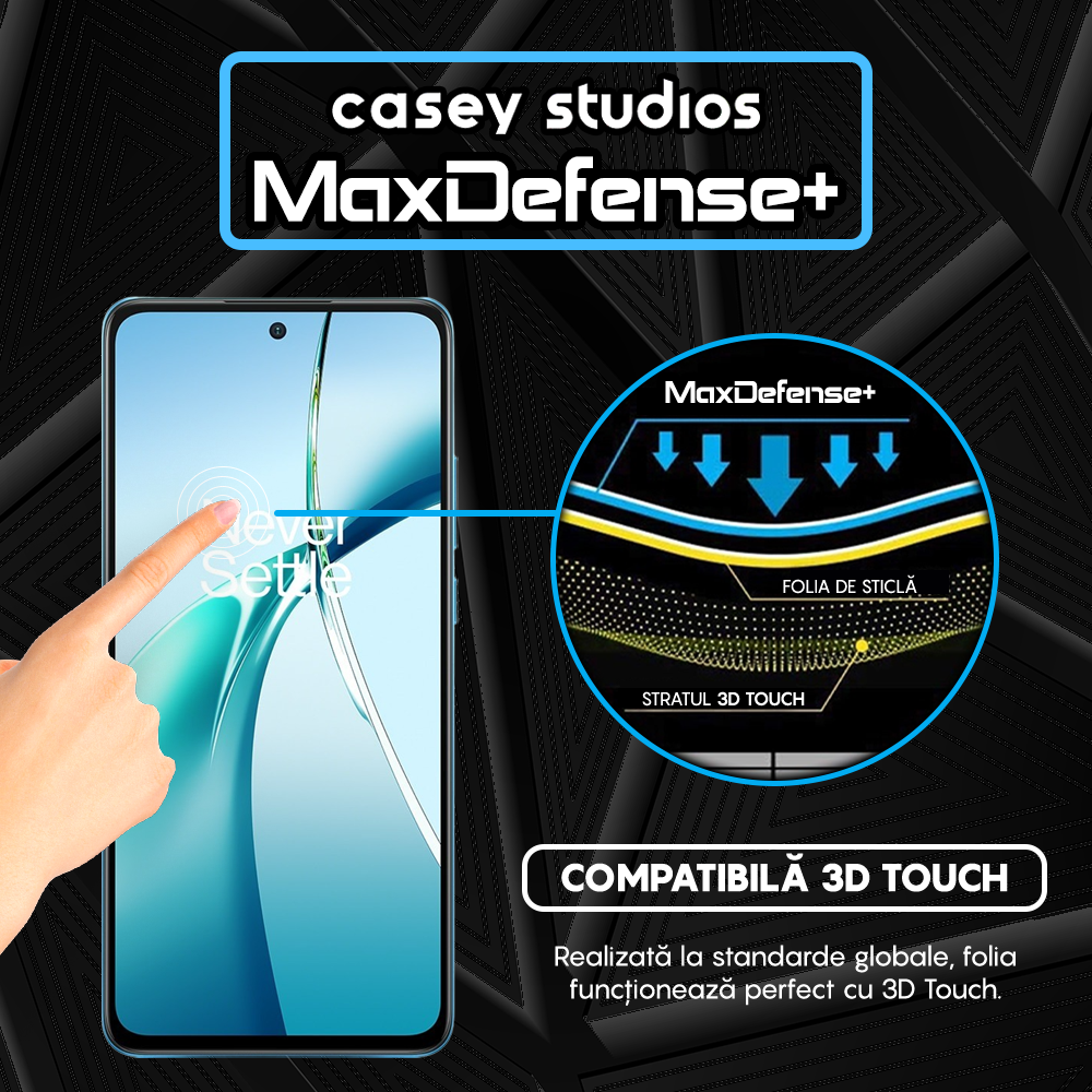 Folie Sticla MaxDefense+ - OnePlus Nord CE4 Lite - Negru