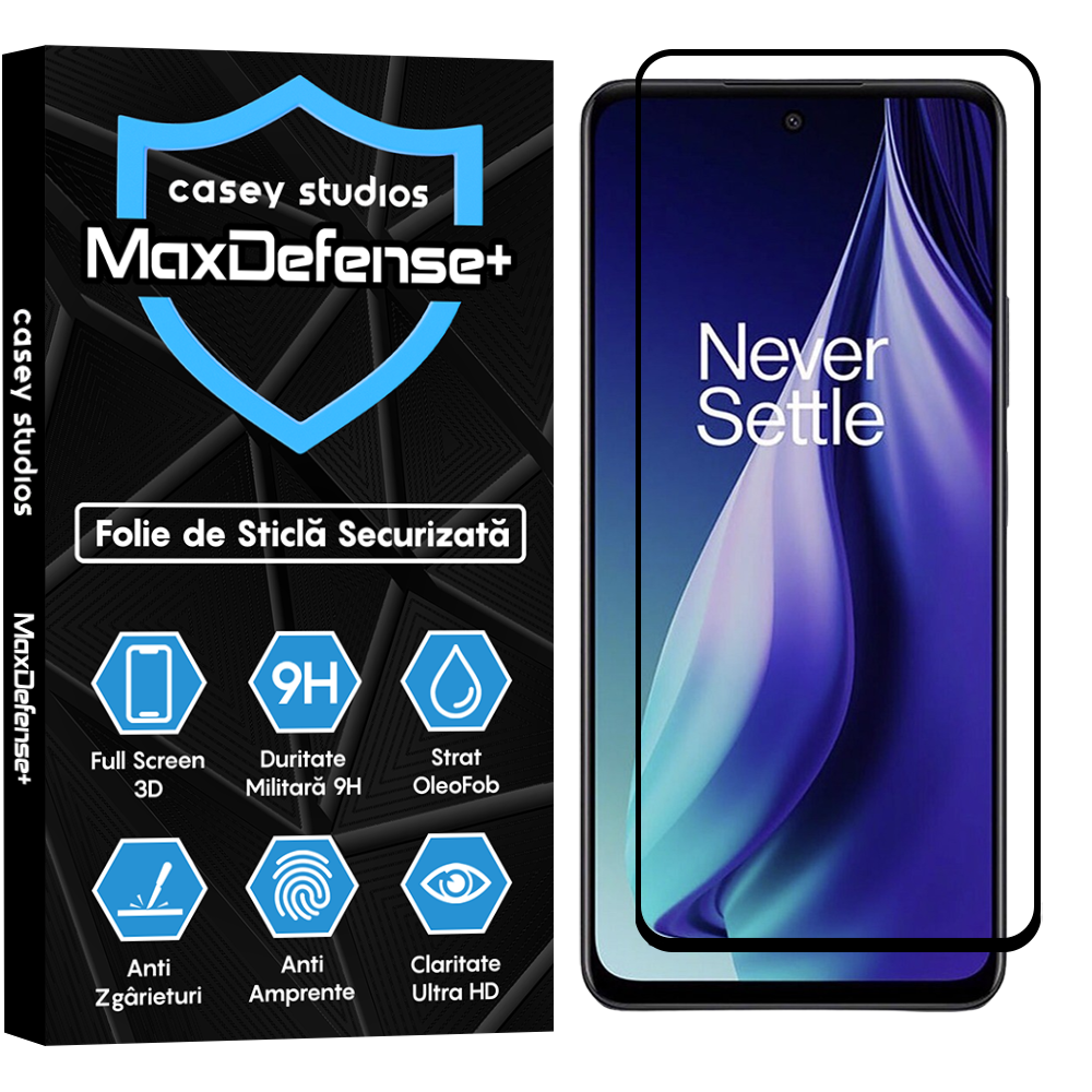 Folie Sticla MaxDefense+ - OnePlus Nord N30 SE - Negru