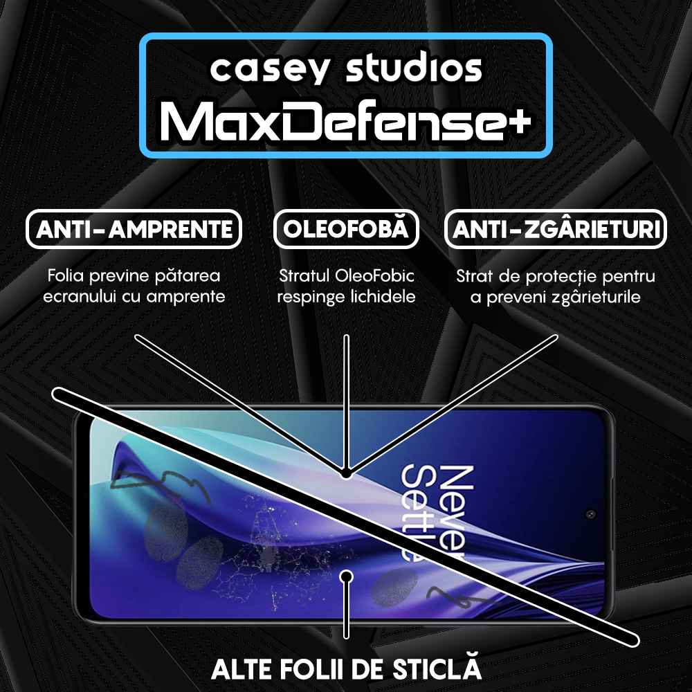 Folie Sticla MaxDefense+ - OnePlus Nord N30 SE - Negru