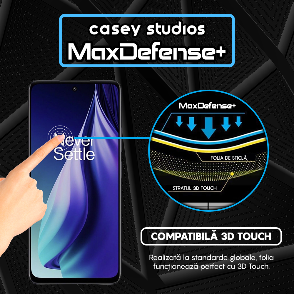 Folie Sticla MaxDefense+ - OnePlus Nord N30 SE - Negru