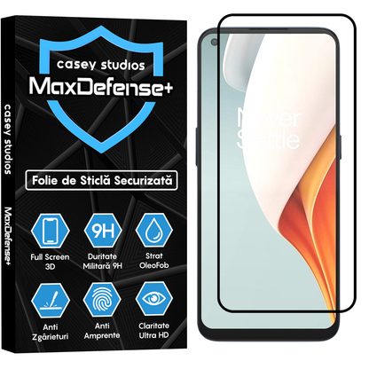 Folie Sticla MaxDefense+ - OnePlus Nord CE 2 Lite 5G/Nord N100 - Negru