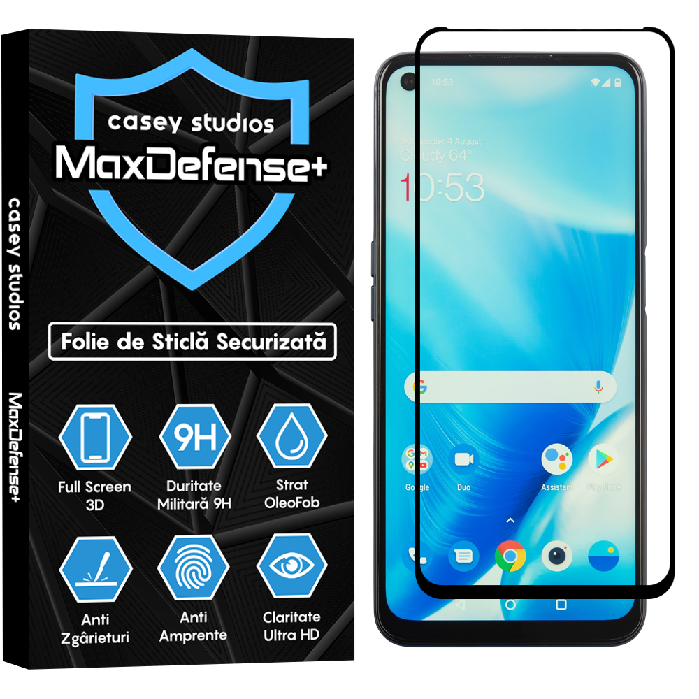 Folie Sticla MaxDefense+ - OnePlus Nord N20 5G/Nord N200 5G - Negru