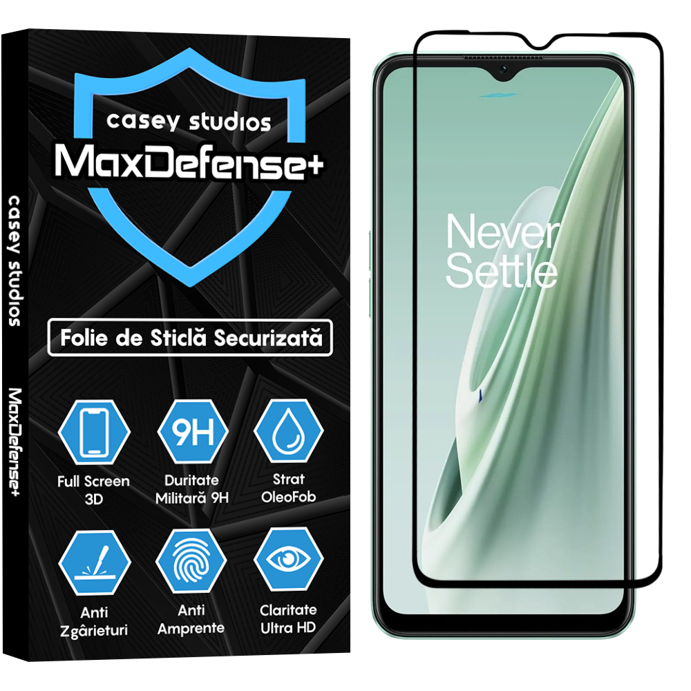 Folie Sticla MaxDefense+ - OnePlus Nord N20 SE - Negru