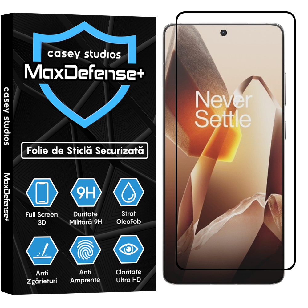Folie Sticla MaxDefense+ - OnePlus 13R - Negru