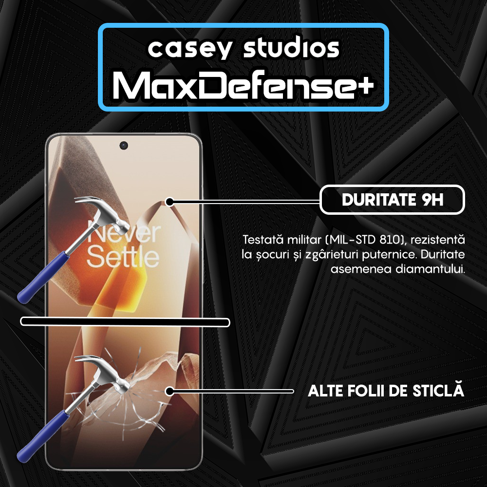 Folie Sticla MaxDefense+ - OnePlus 13R - Negru