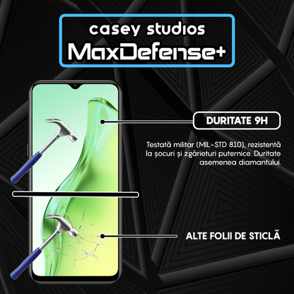 Folie Sticla MaxDefense+ - Oppo A31 - Negru