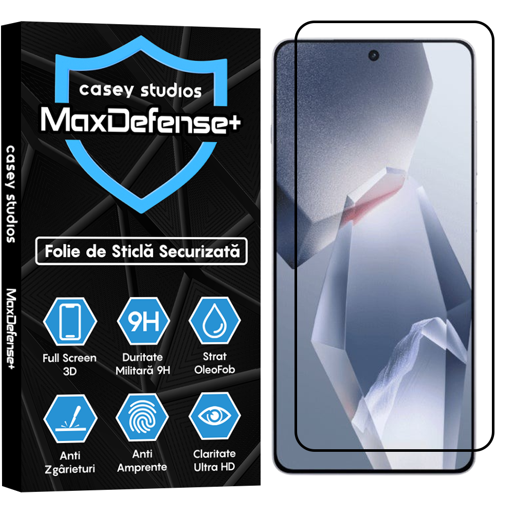Folie Sticla MaxDefense+ - OnePlus Ace 5 - Negru
