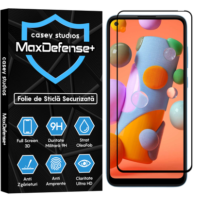 Folie Sticla MaxDefense+ - Oppo A52/A72 4G - Negru