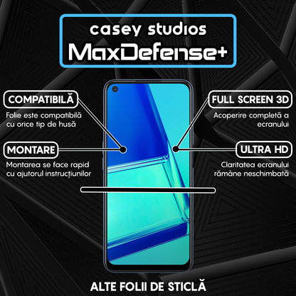 Folie Sticla MaxDefense+ - Oppo A52/A72 4G - Negru