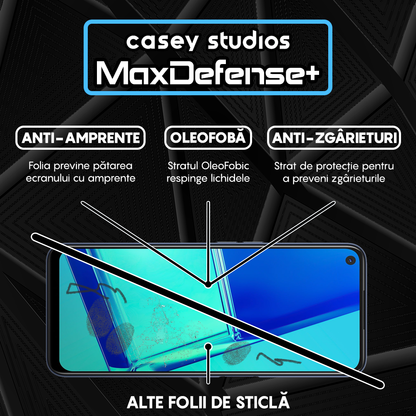 Folie Sticla MaxDefense+ - Oppo A52/A72 4G - Negru
