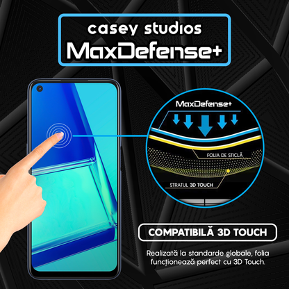 Folie Sticla MaxDefense+ - Oppo A52/A72 4G - Negru