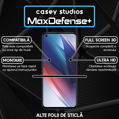 Folie Sticla MaxDefense+ - Oppo Find X3 Lite/Reno5 5G - Negru