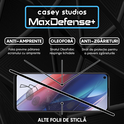 Folie Sticla MaxDefense+ - Oppo Find X3 Lite/Reno5 5G - Negru