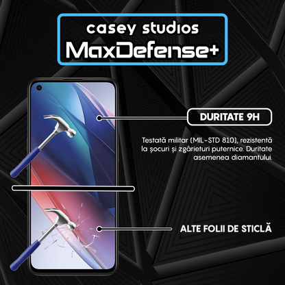 Folie Sticla MaxDefense+ - Oppo Find X3 Lite/Reno5 5G - Negru