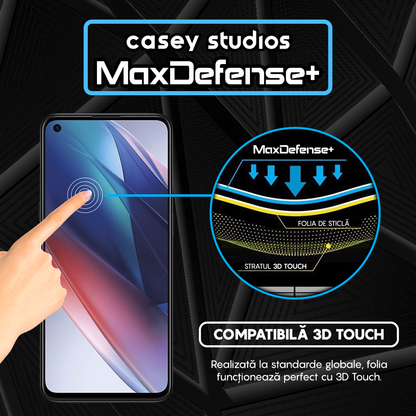 Folie Sticla MaxDefense+ - Oppo Find X3 Lite/Reno5 5G - Negru