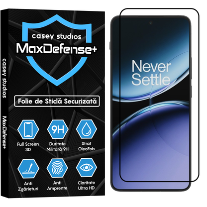 Folie Sticla MaxDefense+ - OnePlus Nord 4 - Negru