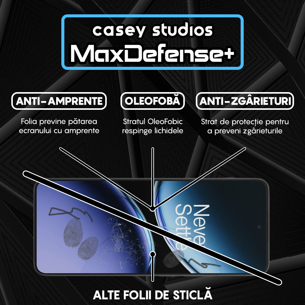 Folie Sticla MaxDefense+ - OnePlus Nord 4 - Negru
