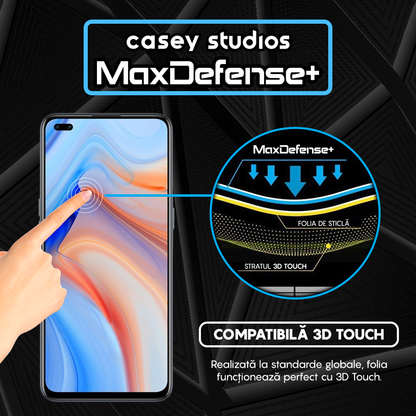 Folie Sticla MaxDefense+ - Oppo Reno4 Lite - Negru
