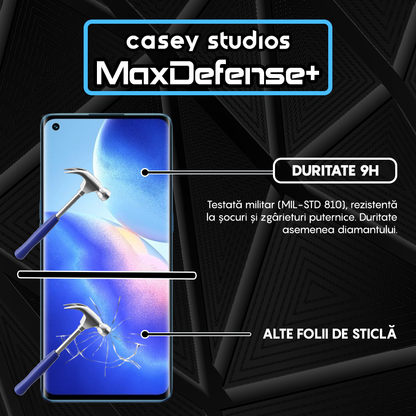Folie Sticla MaxDefense+ - Oppo Reno5 Pro 5G - Negru
