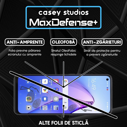 Folie Sticla MaxDefense+ - Oppo Reno8 5G - Negru