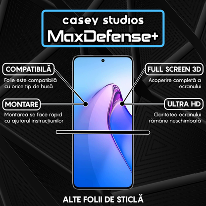 Folie Sticla MaxDefense+ - Oppo Reno8 Pro - Negru