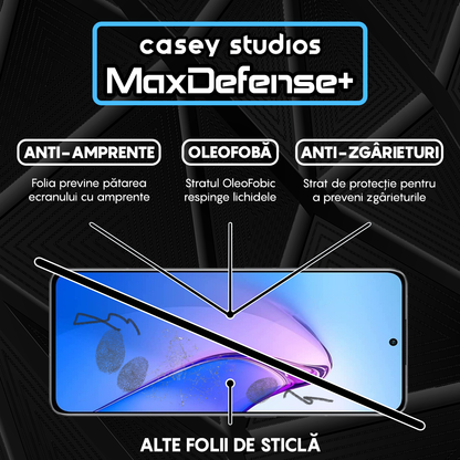 Folie Sticla MaxDefense+ - Oppo Reno8 Pro - Negru