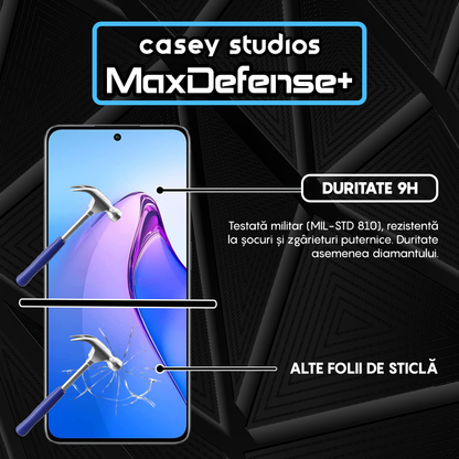 Folie Sticla MaxDefense+ - Oppo Reno8 Pro - Negru