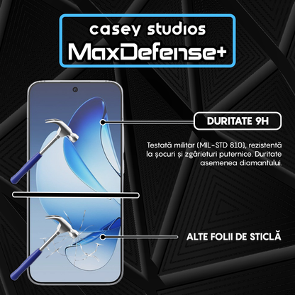 Folie Sticla MaxDefense+ - Oppo Reno13 - Negru