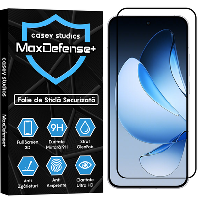 Folie Sticla MaxDefense+ - Oppo Reno13 F 4G - Negru