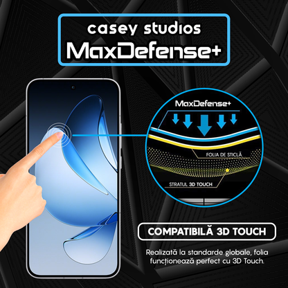 Folie Sticla MaxDefense+ - Oppo Reno13 F 4G - Negru