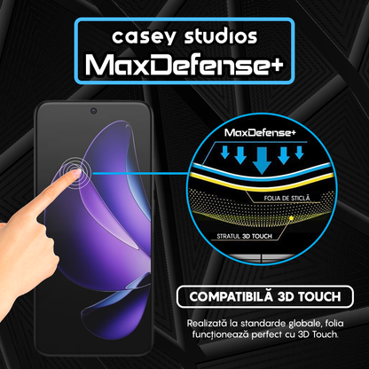 Folie Sticla MaxDefense+ - Oppo Reno13 Pro - Negru