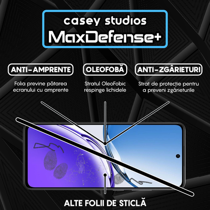 Folie Sticla MaxDefense+ - Oppo Reno12 - Negru