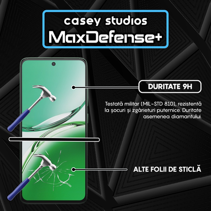 Folie Sticla MaxDefense+ - Oppo Reno12 F - Negru