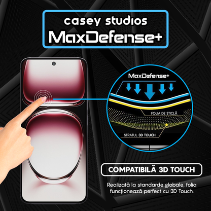 Folie Sticla MaxDefense+ - Oppo Reno12 Pro - Negru