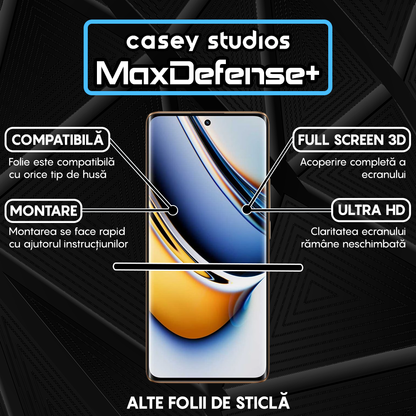 Folie Sticla MaxDefense+ - Realme 11 Pro - Negru