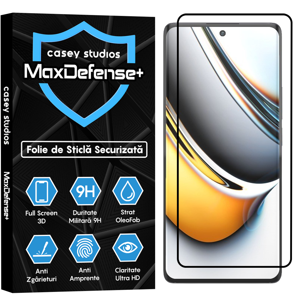 Folie Sticla MaxDefense+ - Realme 11 Pro Plus - Negru