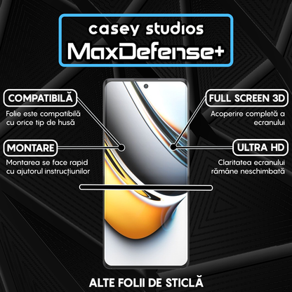 Folie Sticla MaxDefense+ - Realme 11 Pro Plus - Negru