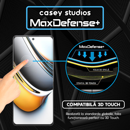 Folie Sticla MaxDefense+ - Realme 11 Pro Plus - Negru